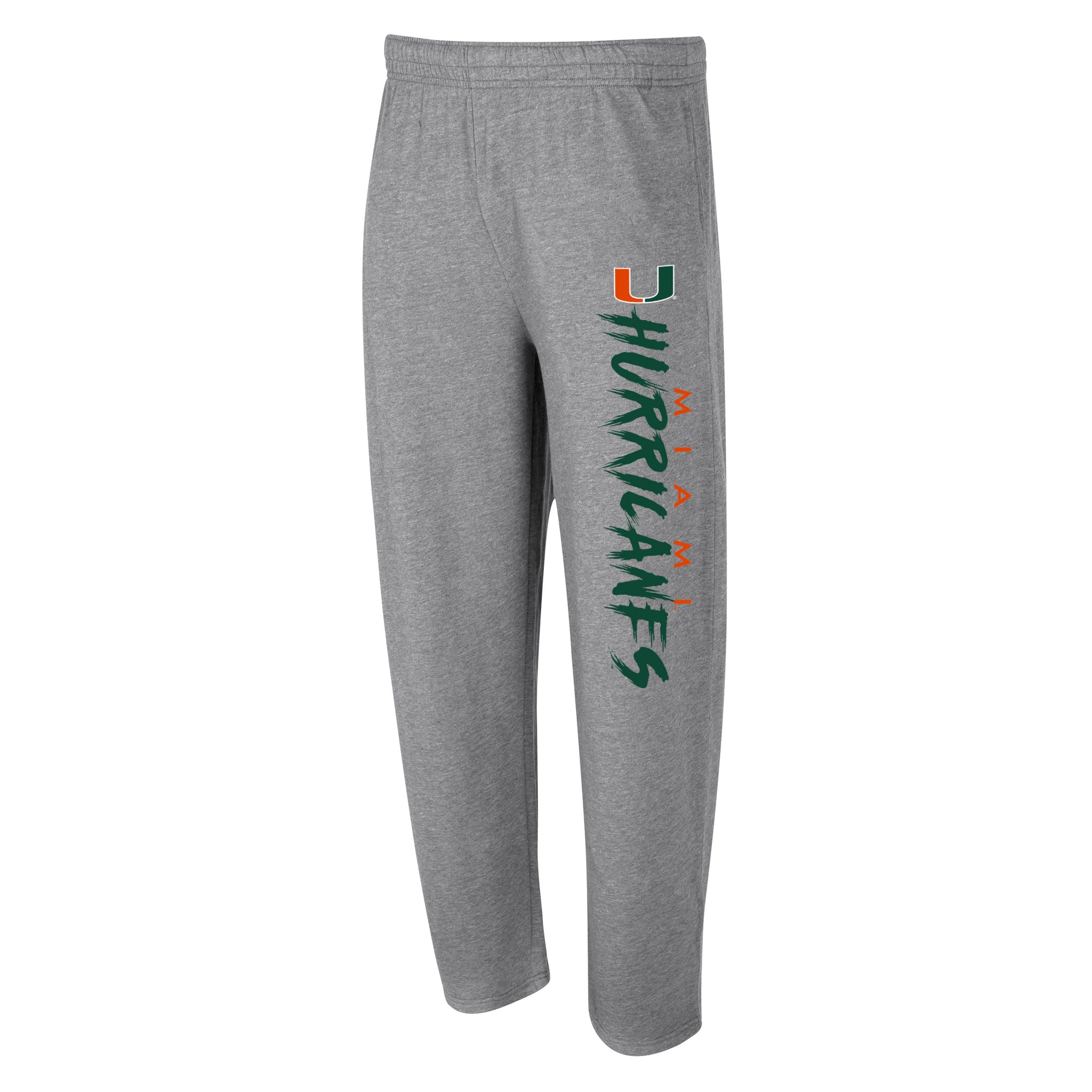 Concepts Sport Miami Hurricanes Grey Sweatpants - Front View