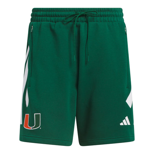 adidas Miami Hurricanes Green 7" U Sideline Shorts