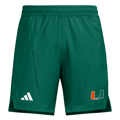 adidas Miami Hurricanes Green 9" U Logo Performance Shorts