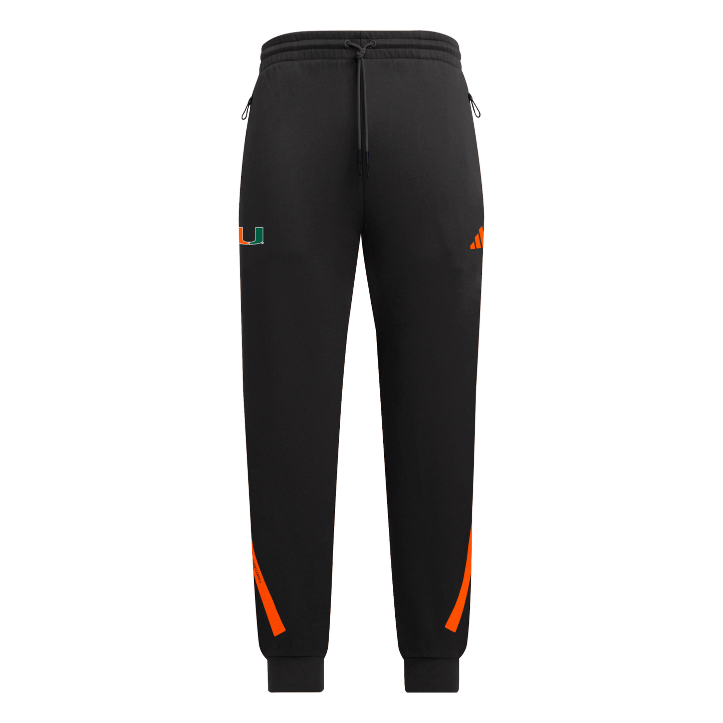 adidas Miami Hurricanes Black Tapered Jogger Pants