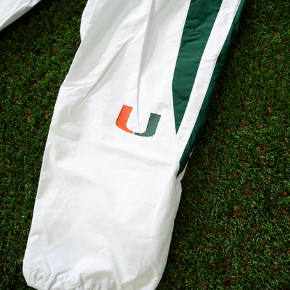 adidas Miami Hurricanes White 2001 Collection Mesh U Logo Lightweight Track Pants
