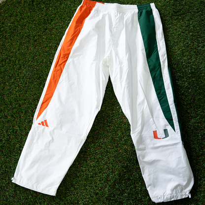 adidas Miami Hurricanes White 2001 Collection Mesh U Logo Lightweight Track Pants