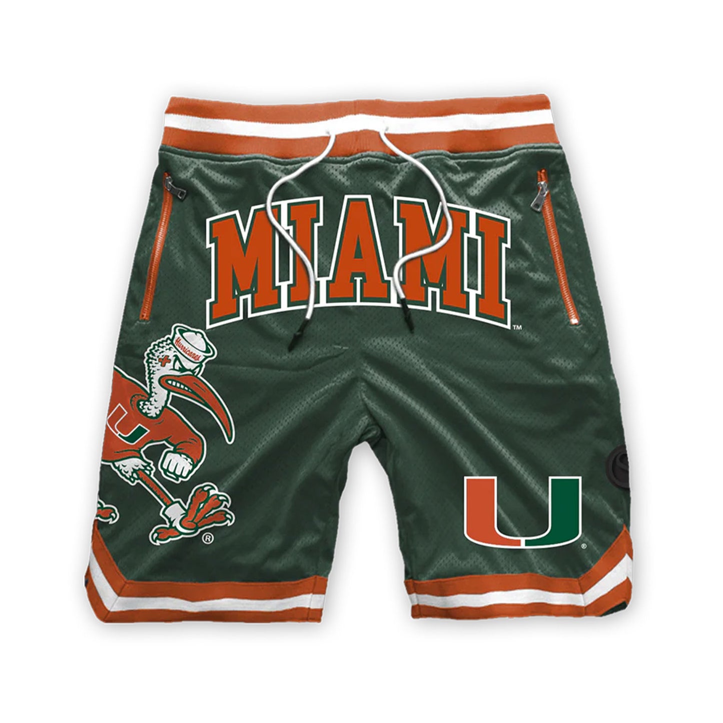 Something Inked Miami Hurricanes Green Legacy Poly Mesh Shorts