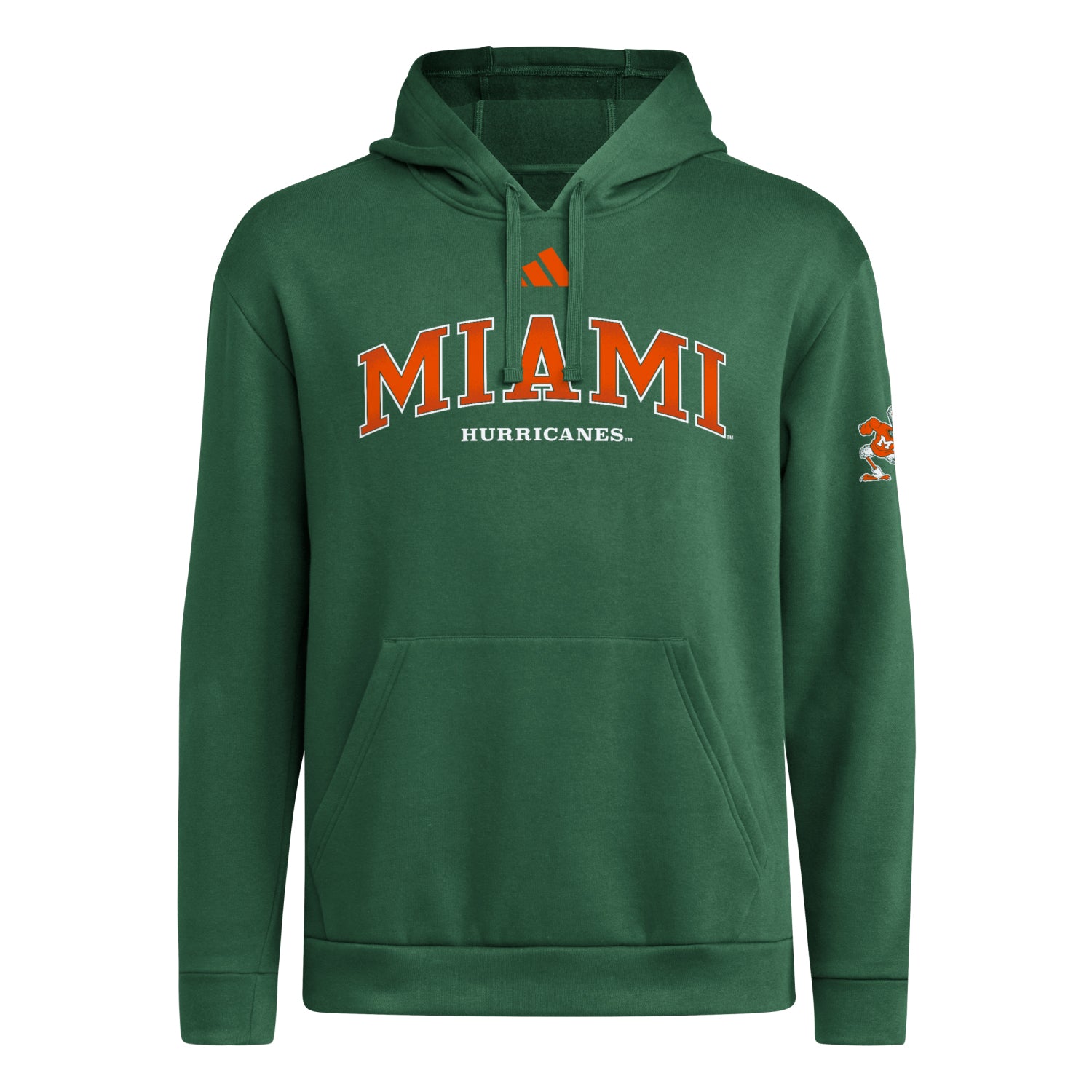 adidas Miami Hurricanes Green Performance Sweatshirt - Front View