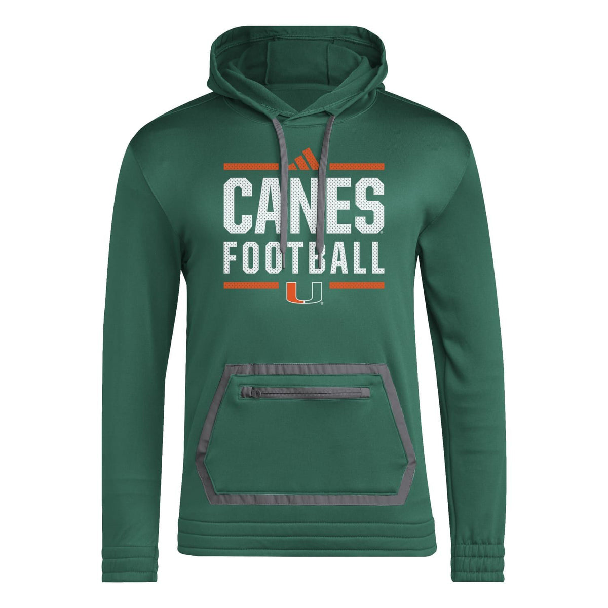 adidas Miami Hurricanes Green AEROREADY Canes Football Hoodie