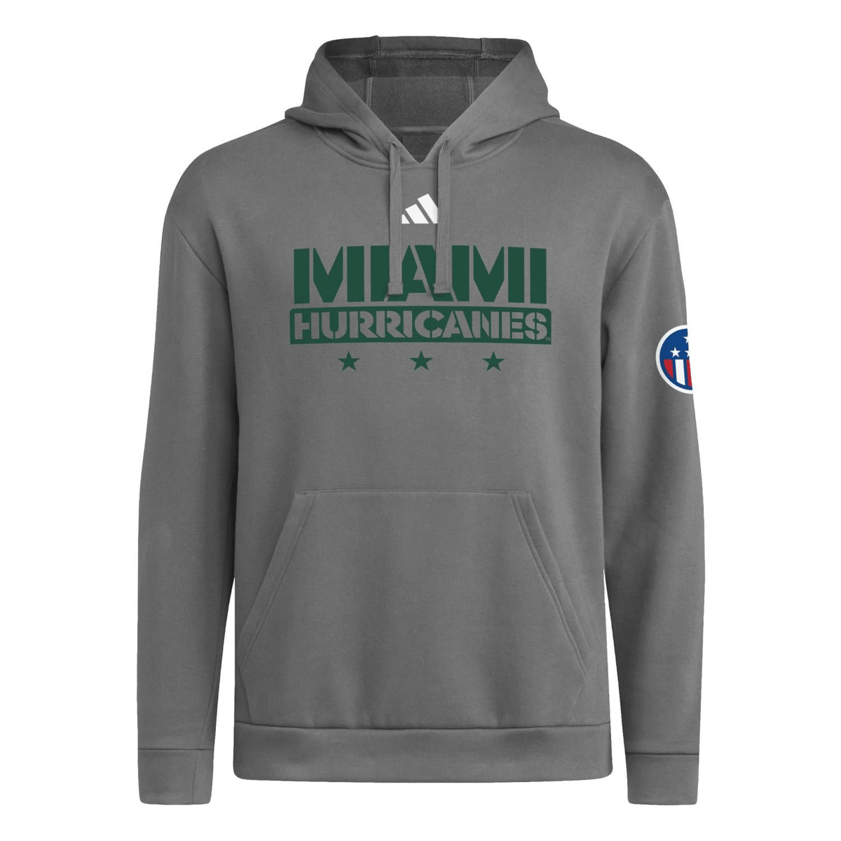 adidas Miami Hurricanes 2024 Grey Military Appreciation Hoodie