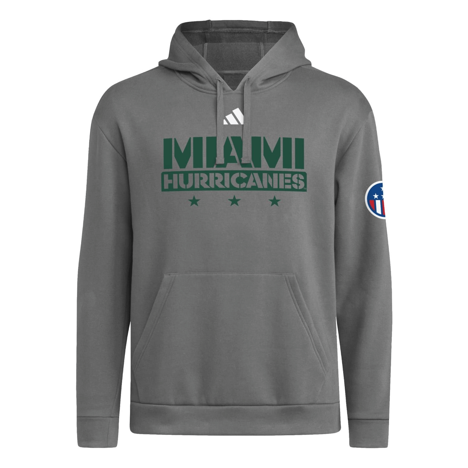adidas Miami Hurricanes 2024 Grey Military Appreciation Hoodie Miami Team Store