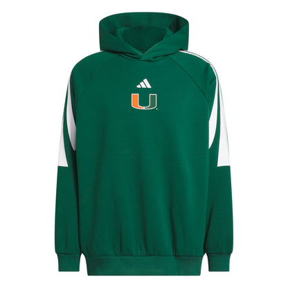 adidas Miami Hurricanes Green U Pullover Hoodie