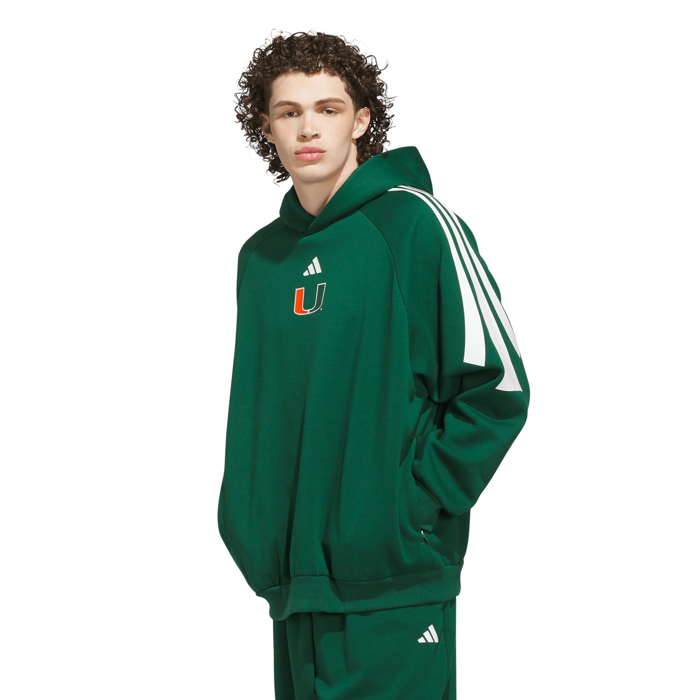 adidas Miami Hurricanes Green U Pullover Hoodie