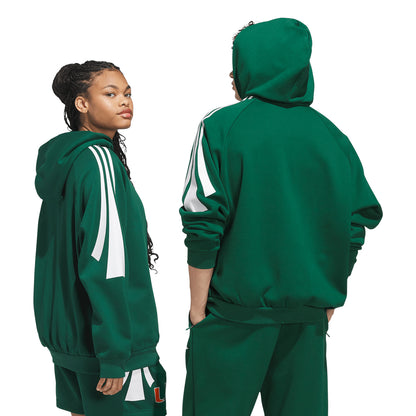 adidas Miami Hurricanes Green U Pullover Hoodie