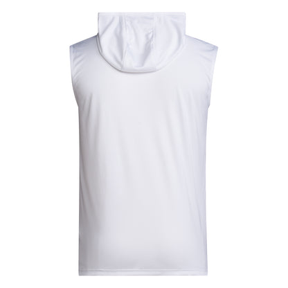 adidas Miami Hurricanes White Sleeveless Hooded Performance T-Shirt