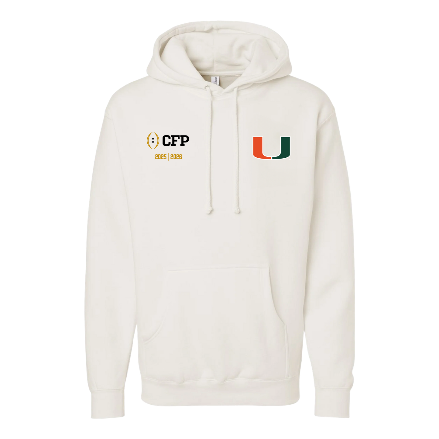 Something Inked Miami Hurricanes Cream 2025-26 College Football Playoff Playoff Hoodie