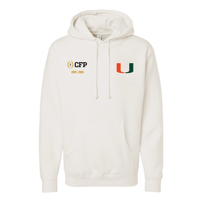 Something Inked Miami Hurricanes Cream 2025-26 College Football Playoff Playoff Hoodie