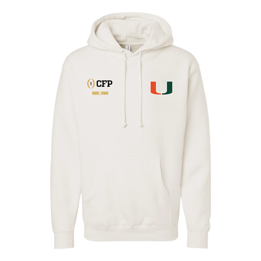 Something Inked Miami Hurricanes Cream 2025-26 College Football Playoff Playoff Hoodie