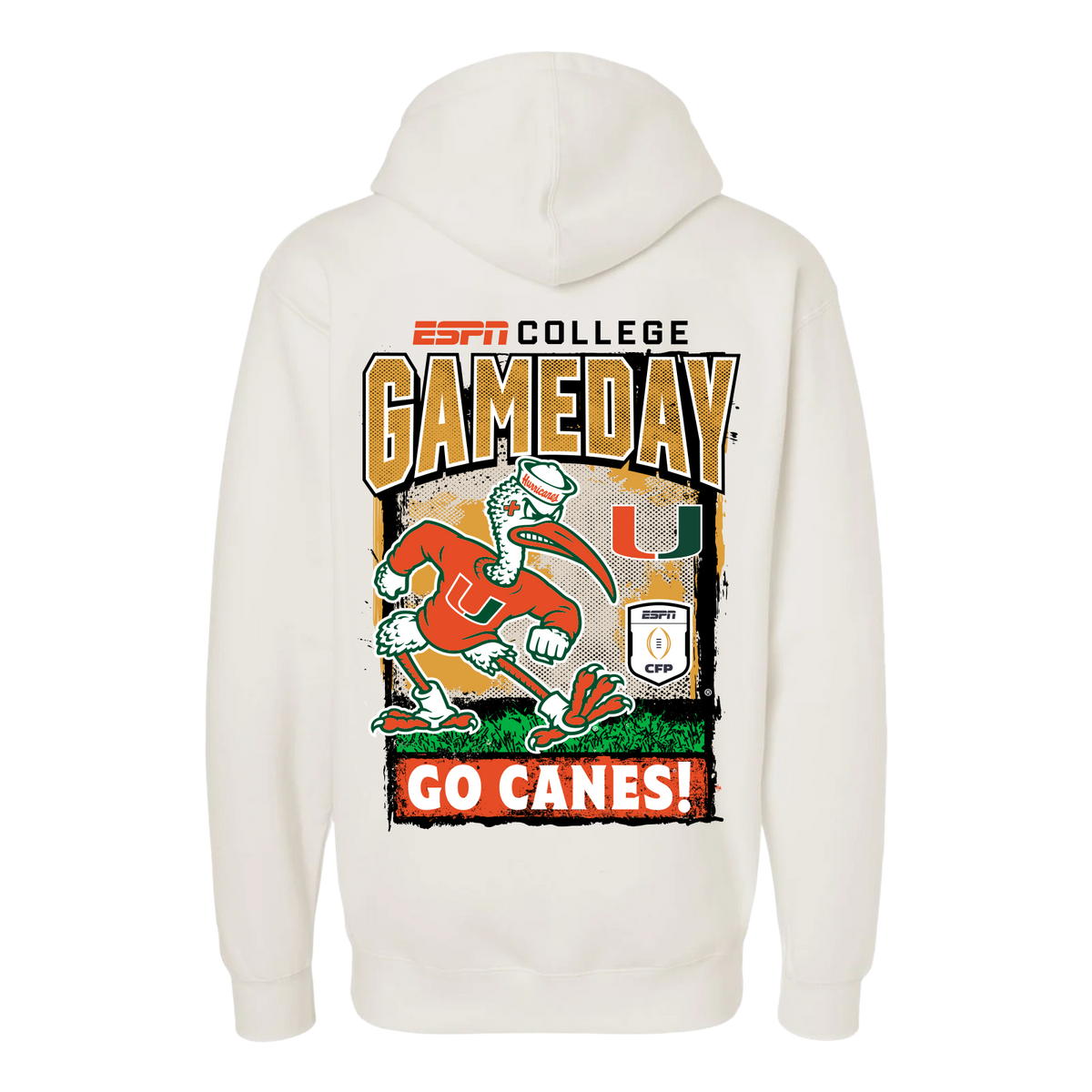 Something Inked Miami Hurricanes Cream 2025-26 College Football Playoff Playoff Hoodie