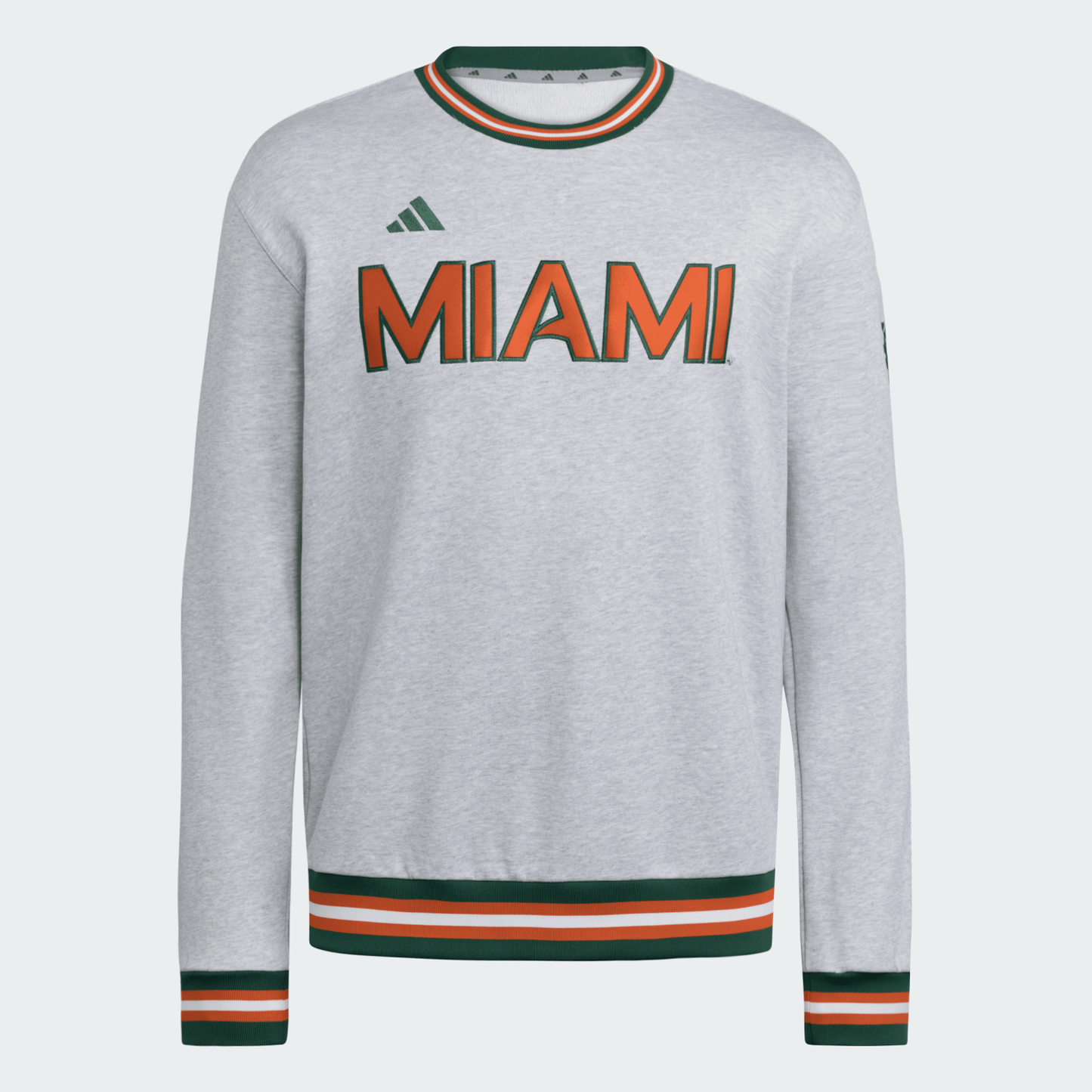 adidas Miami Hurricanes Grey “MIAMI” Crewneck Sweatshirt