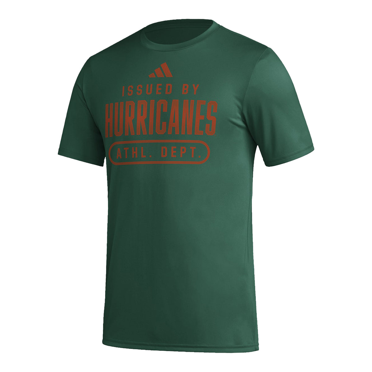 adidas Miami Hurricanes Dark Green Locker Pregame T-Shirt