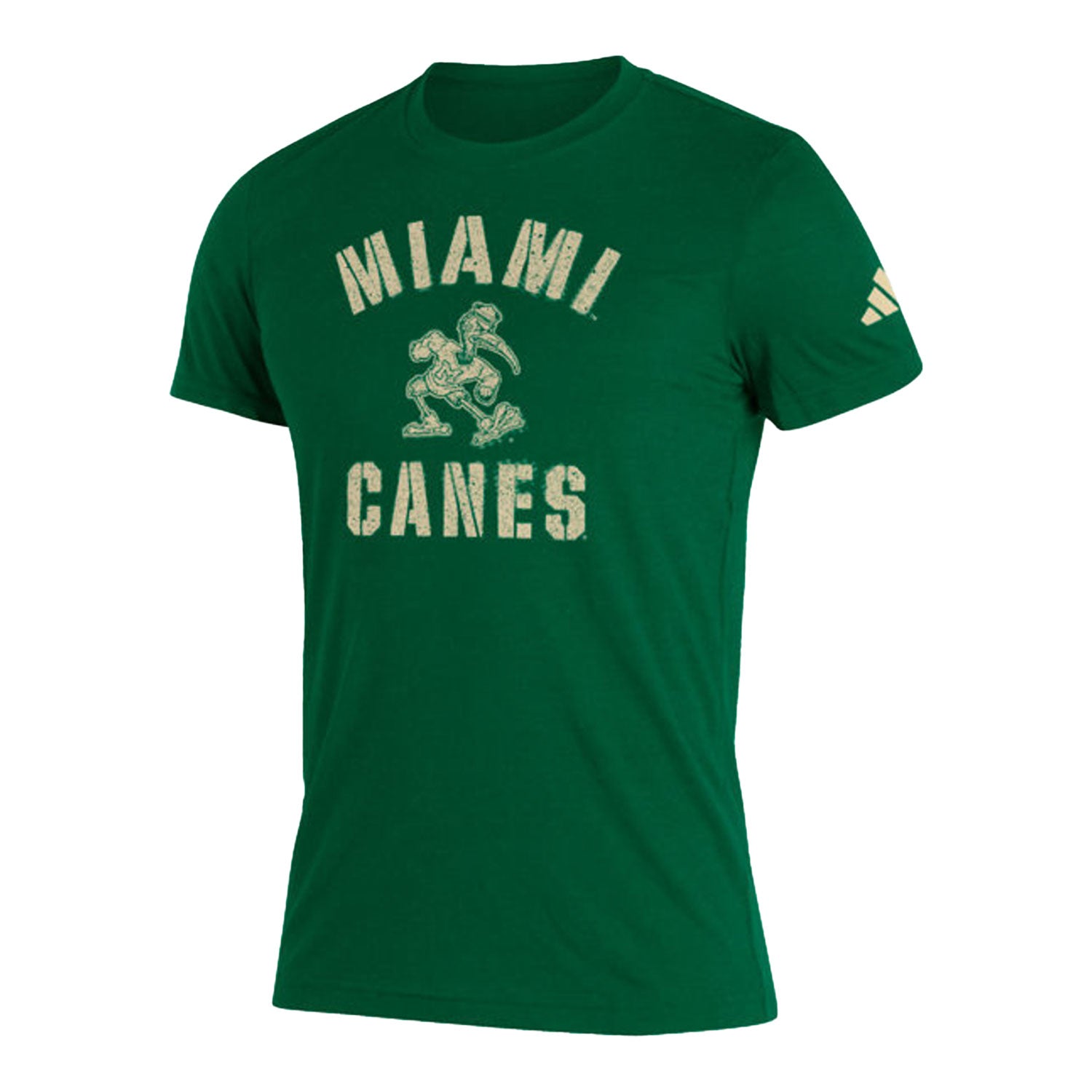 Adidas Miami Hurricanes Ibis Stencil T-Shirt - Front View