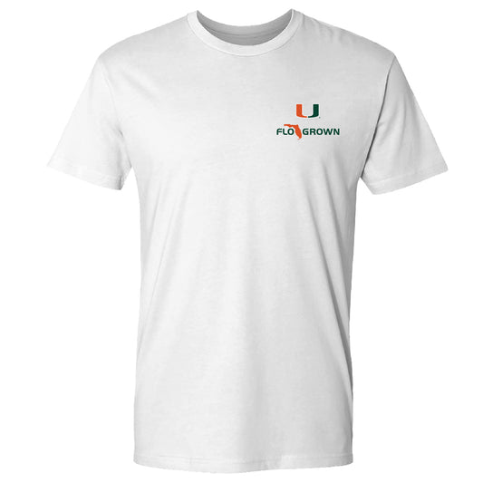 FloGrown Miami Hurricanes White Canes Country Defend Til the End T-Shirt