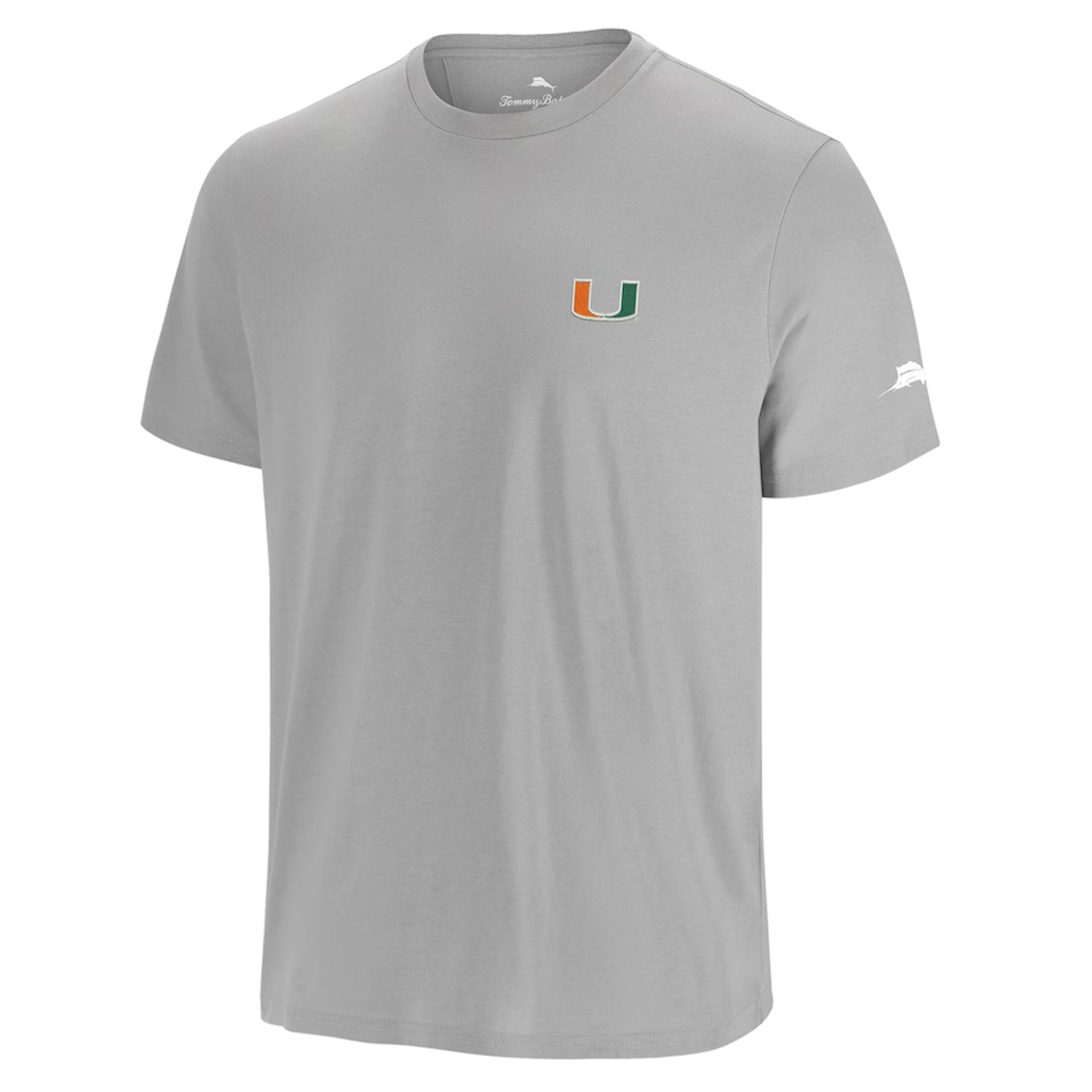 Tommy Bahama Miami Hurricanes Grey Touchdown to Paradise T-Shirt - Front View