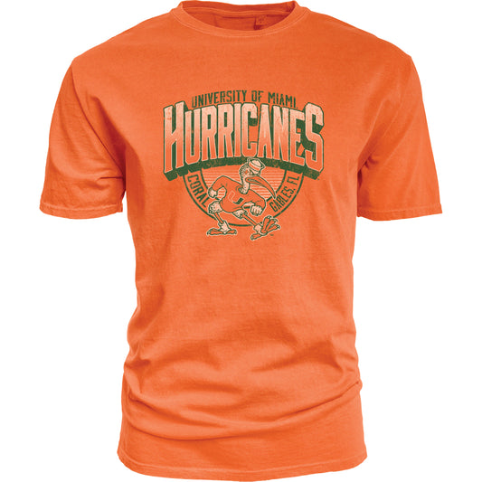 Blue 84 Miami Hurricanes Orange Vintage Sebastian T-Shirt - Front View