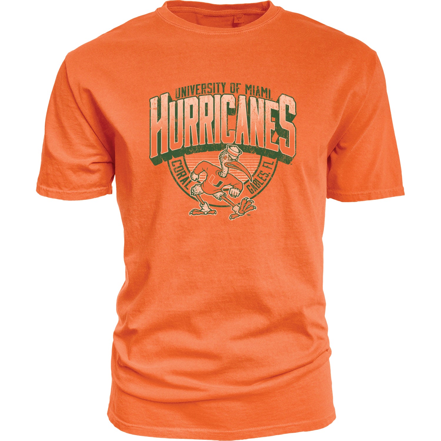 Blue 84 Miami Hurricanes Orange Vintage Sebastian T-Shirt - Front View