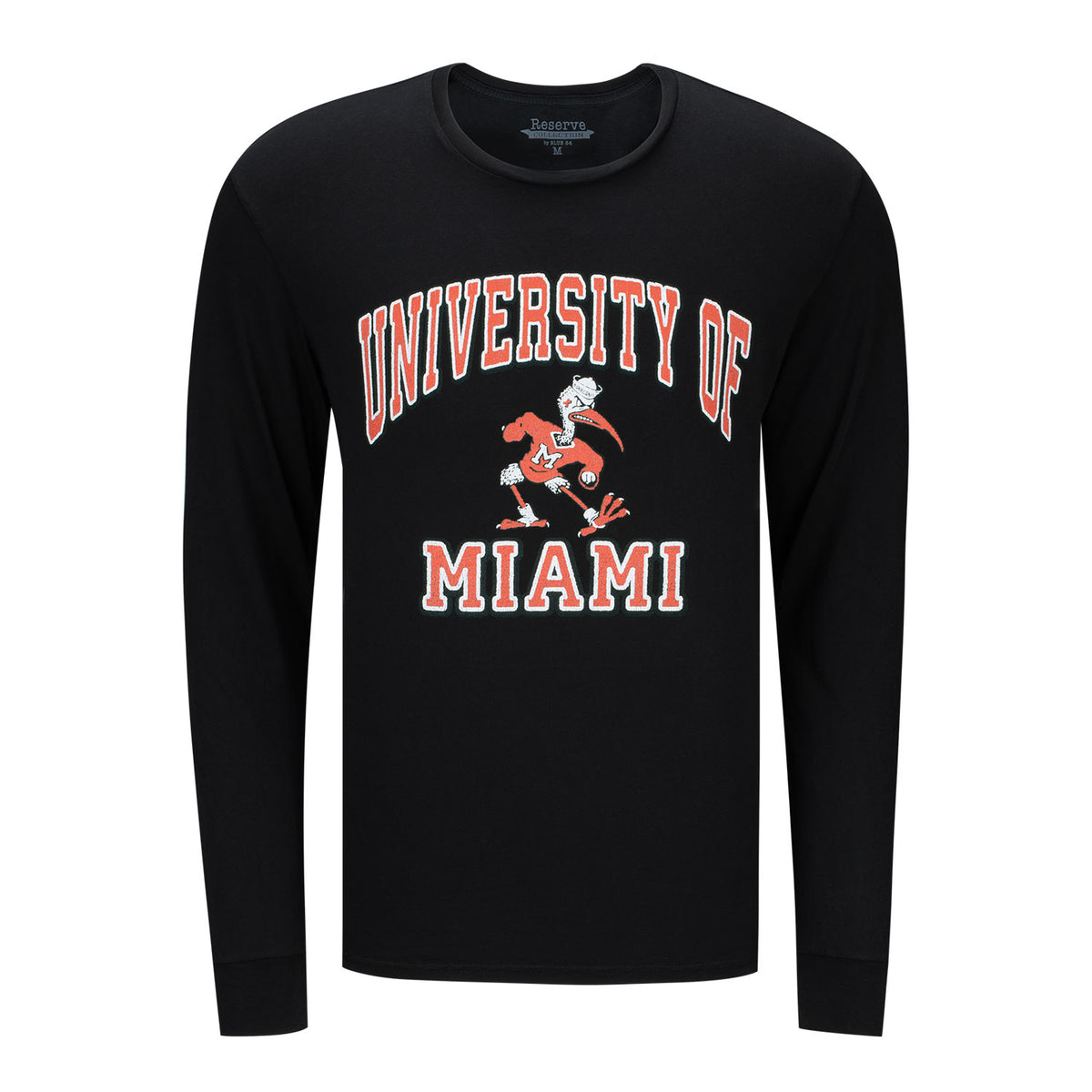 Blue 84 University of Miami Sebastian Vintage Black Long Sleeve T-Shirt