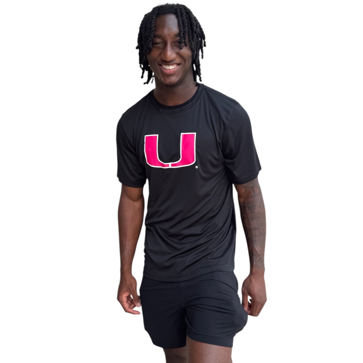 Colosseum Miami Hurricanes Black Pink U T-Shirt