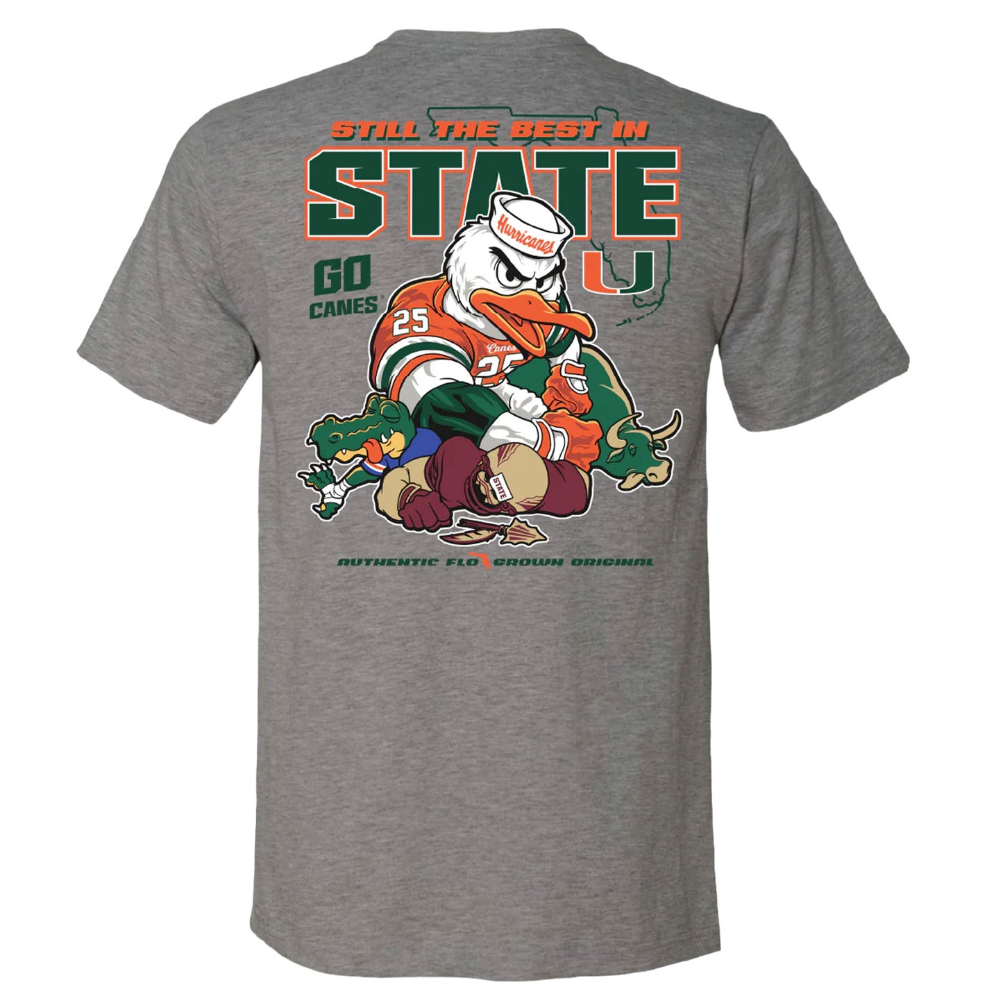 FloGrown Miami Hurricanes Gray Still the Best in State Football T-Shirt