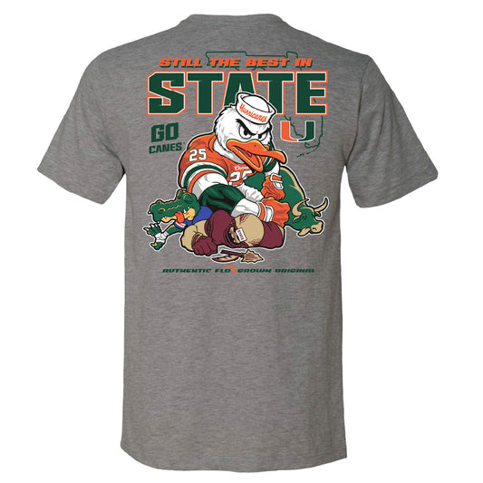 FloGrown Miami Hurricanes Gray Still the Best in State Football T-Shirt