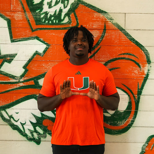 adidas Miami Hurricanes Men's Orange Pregame T-Shirt