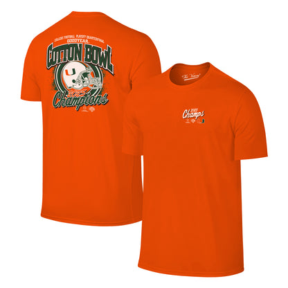 Retro Brands Miami Hurricanes Orange 2025 Goodyear Cotton Bowl Champions T-Shirt