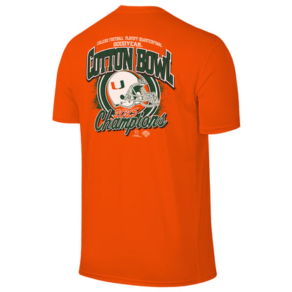 Retro Brands Miami Hurricanes Orange 2025 Goodyear Cotton Bowl Champions T-Shirt