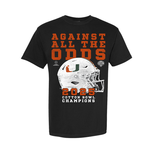 Something Inked Miami Hurricanes Black Against All The Odds Cotton Bowl Champs T-Shirt