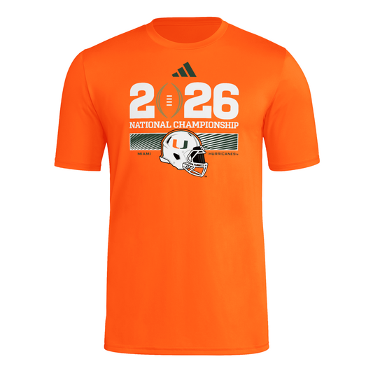 adidas Miami Hurricanes Orange 2026 National Championship Pregame T-Shirt