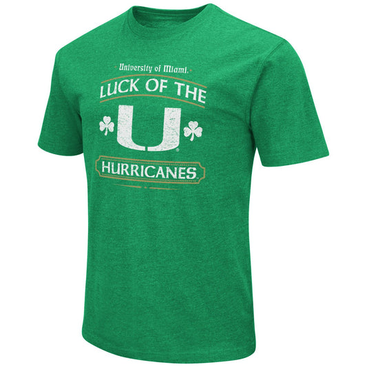 Colosseum Miami Hurricanes Green Luck of The U Hurricanes T-Shirt
