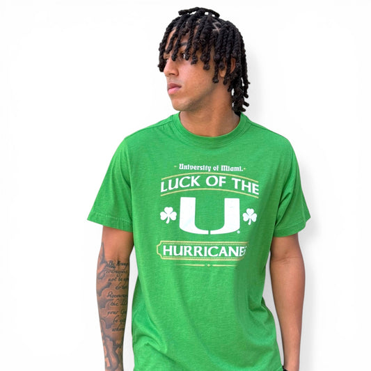 Colosseum Miami Hurricanes Green Luck of The U Hurricanes T-Shirt
