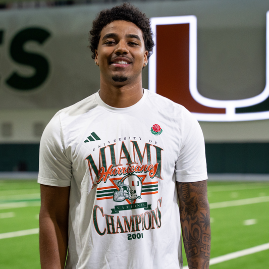 adidas Miami Hurricanes White Miami 2001 Collection Champions T-Shirt