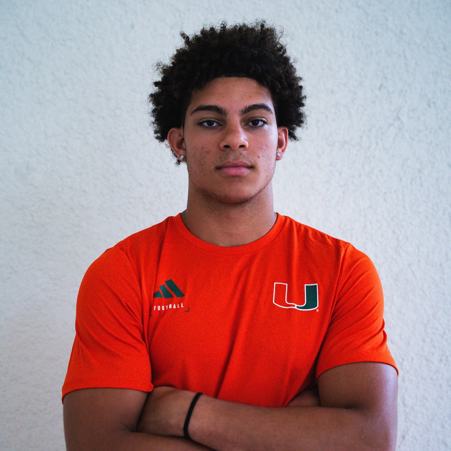 adidas Miami Hurricanes Orange Football Pregame T-Shirt
