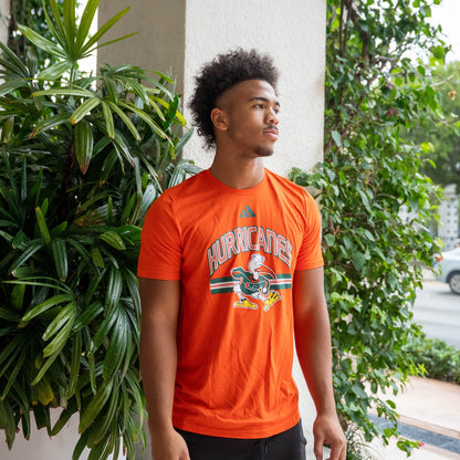 adidas Miami Hurricanes Men's Orange 2001 Collection Sebastian T-Shirt