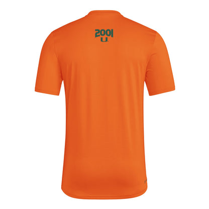 adidas Miami Hurricanes Men's Orange 2001 Collection Sebastian T-Shirt