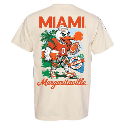 Something Inked Miami Hurricanes Cream Margaritaville Ibis T-Shirt