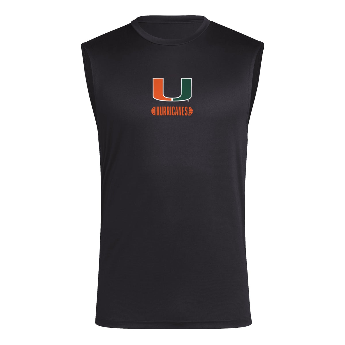 adidas Miami Hurricanes Miami Hoops AEROREADY Black Sleeveless T-Shirt