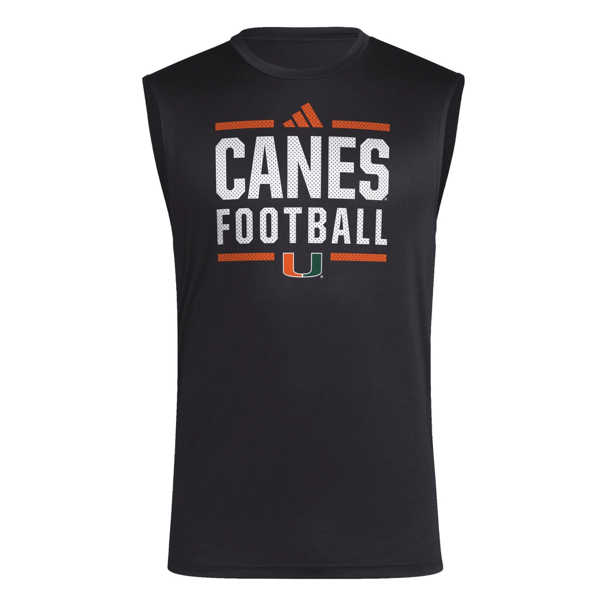 adidas Miami Hurricanes Canes Football AEROREADY Black Sleeveless T-Shirt