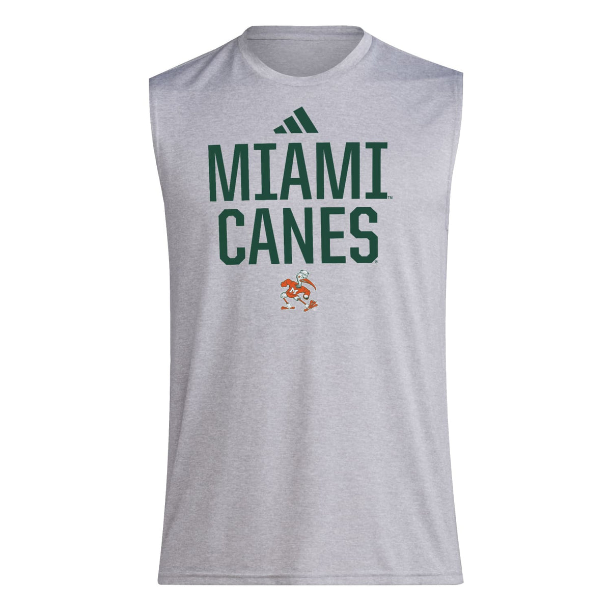 adidas Miami Hurricanes Grey Sleeveless T-Shirt