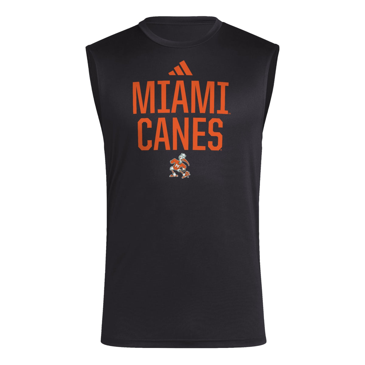 adidas Miami Hurricanes Black Sleeveless T-Shirt