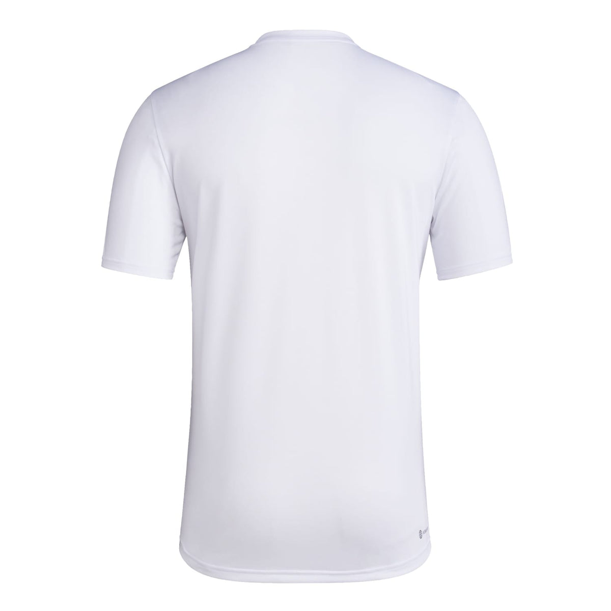 adidas Miami Hurricanes White AREOREADY Miami Canes Basketball Pregame Short Sleeve T-Shirt - Back View