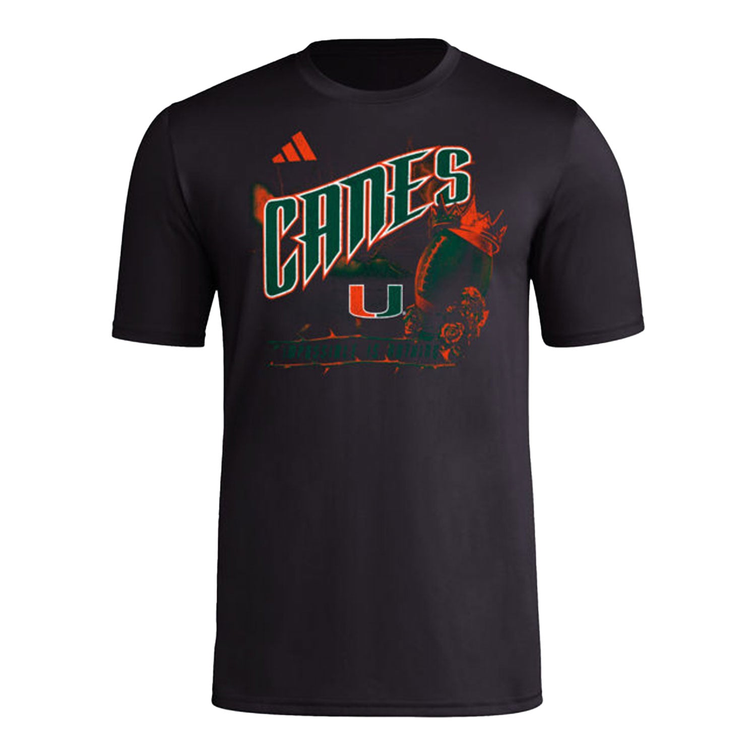 Adidas Miami Hurricanes Impossible Is Nothing Tee - Front View