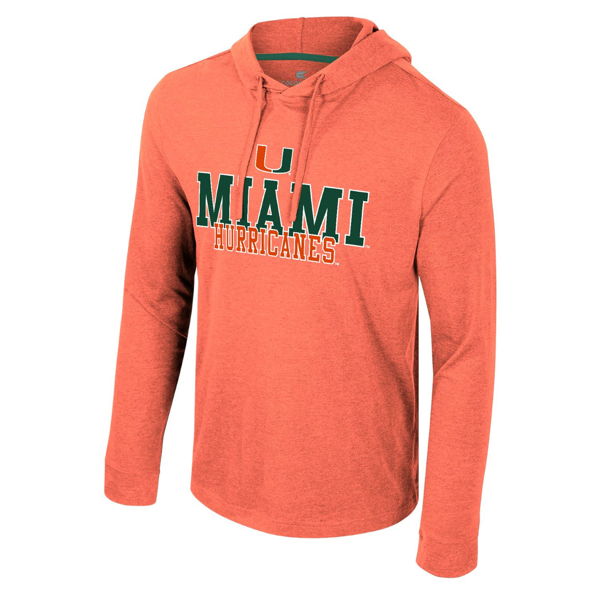 Colosseum Miami Hurricanes  Orange Neo  Long Sleeve Hooded T-Shirt