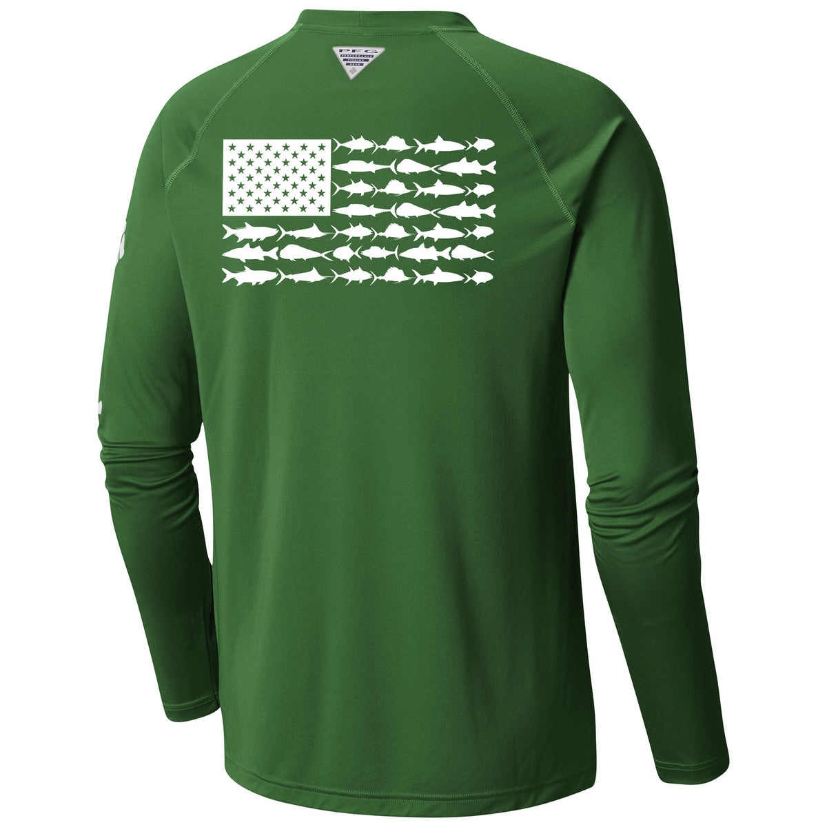 Columbia Miami Hurricanes Baseball Terminal Tackle-Fish Flag Long Sleeve Green T-Shirt